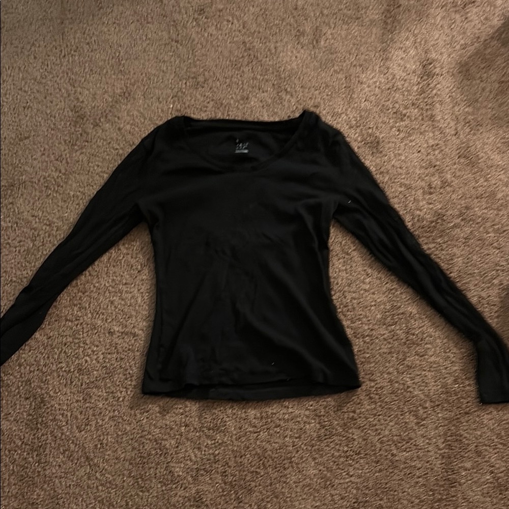 A New Day Black Fitted Long Sleeve Bodysuit